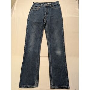 Levis 505 Men VTG 30/34 Regular Fit Straight Leg Mens Blue Denim Jean Dark Wash